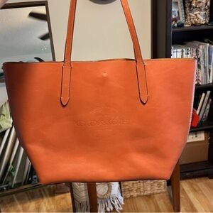 COACH Saddle Pebble Leather Hudson Tote